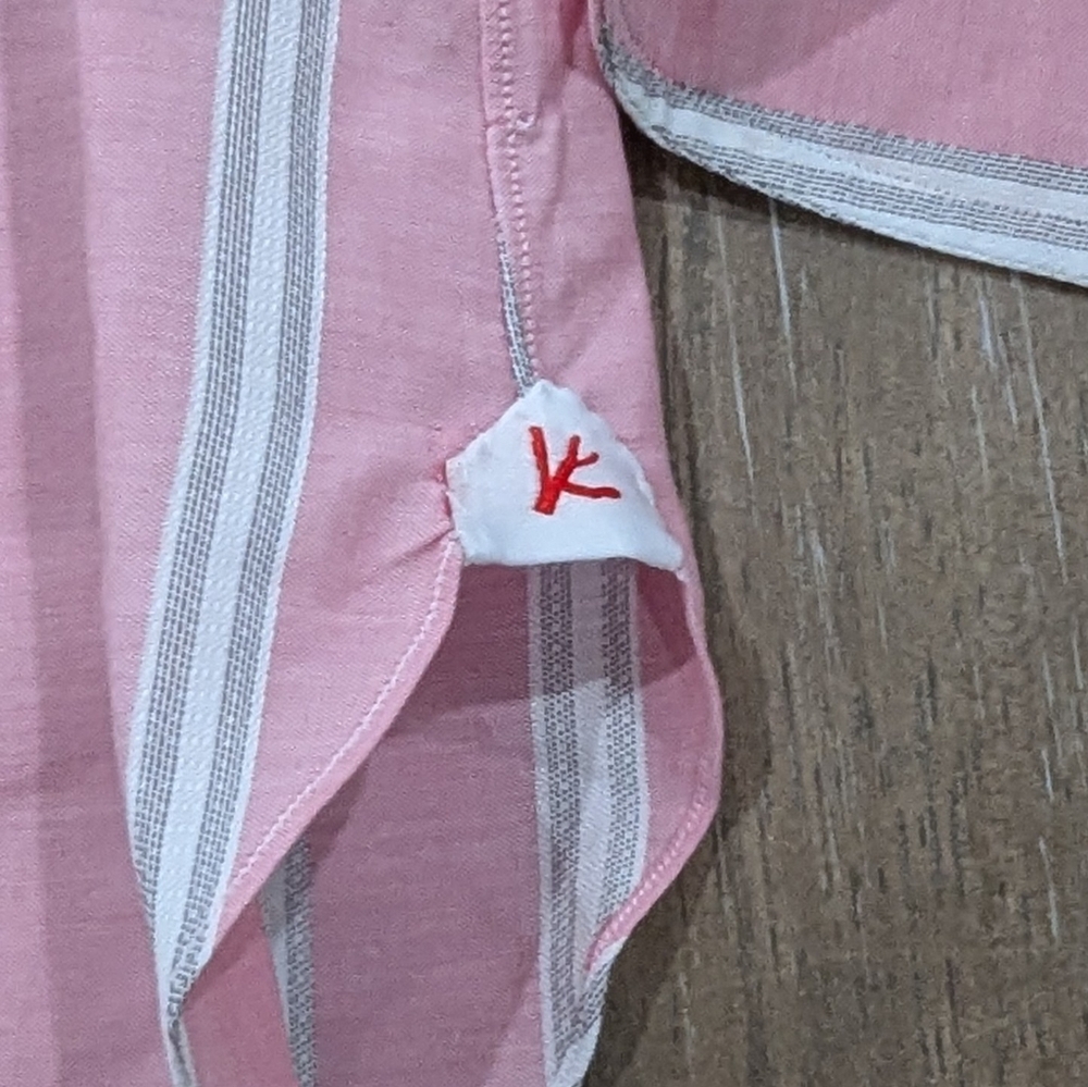 Mens Isaia Multi Striped Dress Shirt Pink/Multi 39 US 15.5 - Picture 3 of 6